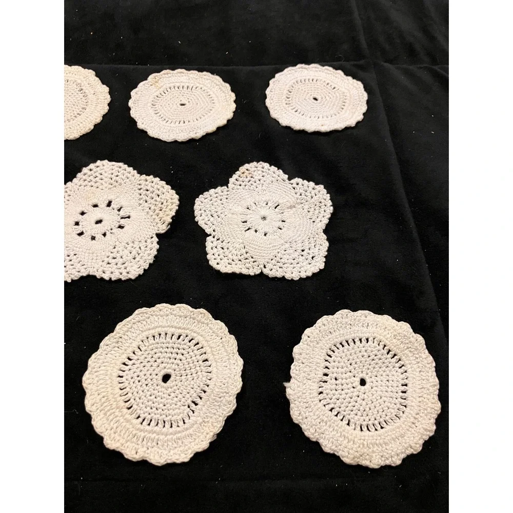 Handmade Crochet Doilies White Set of 8 Handmade Vintage Style